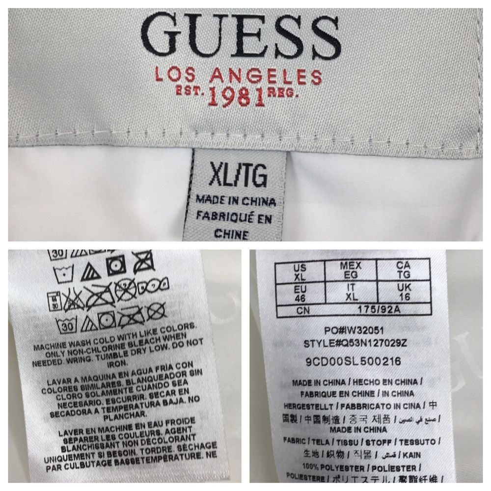 Guess White Puffer Hooded Vest Size X Large - Picture 8 of 8
